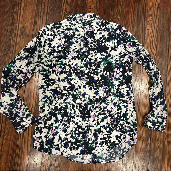 Banana Republic Women’s Abstract Floral Button Down Long Sleeve Blouse Sz Small - Picture 5 of 6